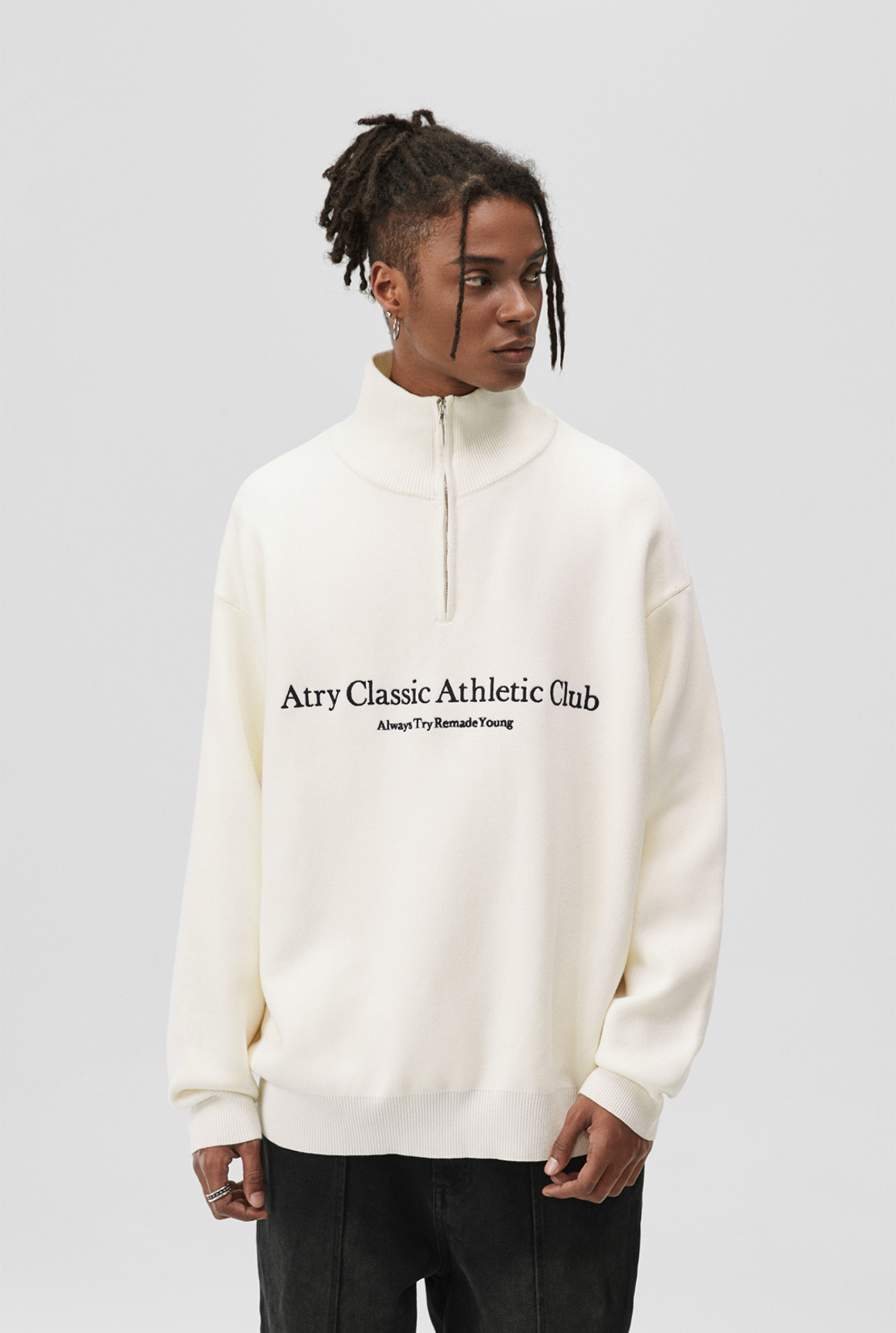Athletic Club Half-Zip White